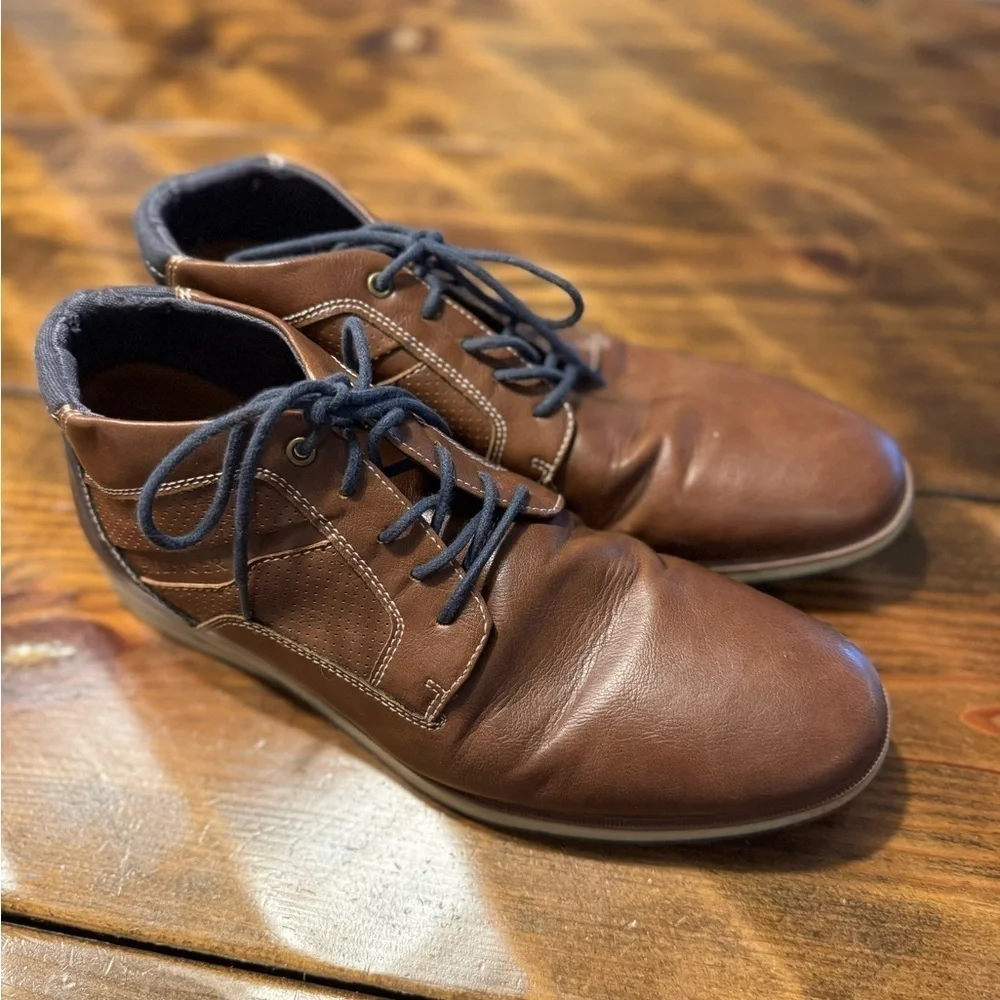 💥💥 Tommy Hilfiger Plain Chukka Boots Brown Navy Mens US size 10.5